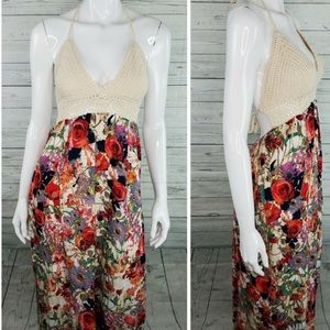 Selfie Couture halter crochet top-maxi dress